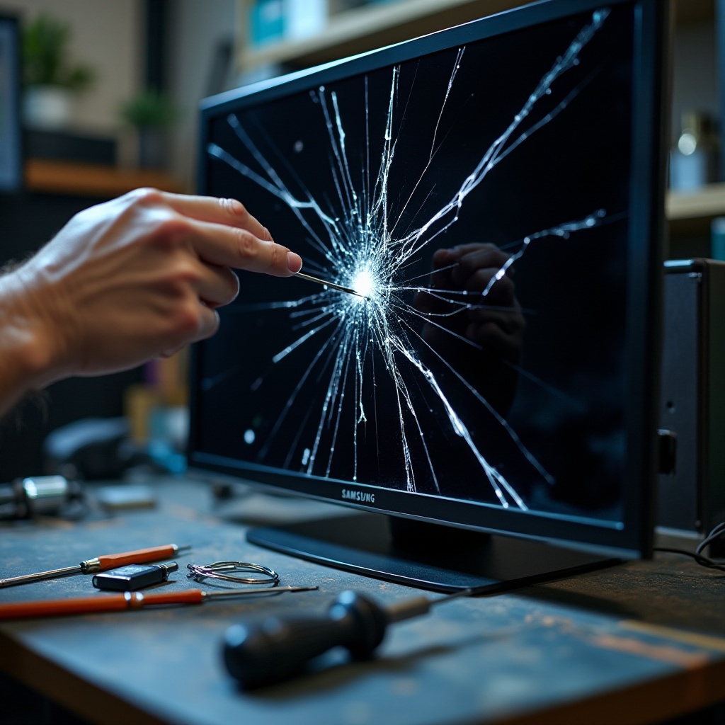 samsung un55nu6900 prasklina na obrazovce jak opravit DIY obrazovku