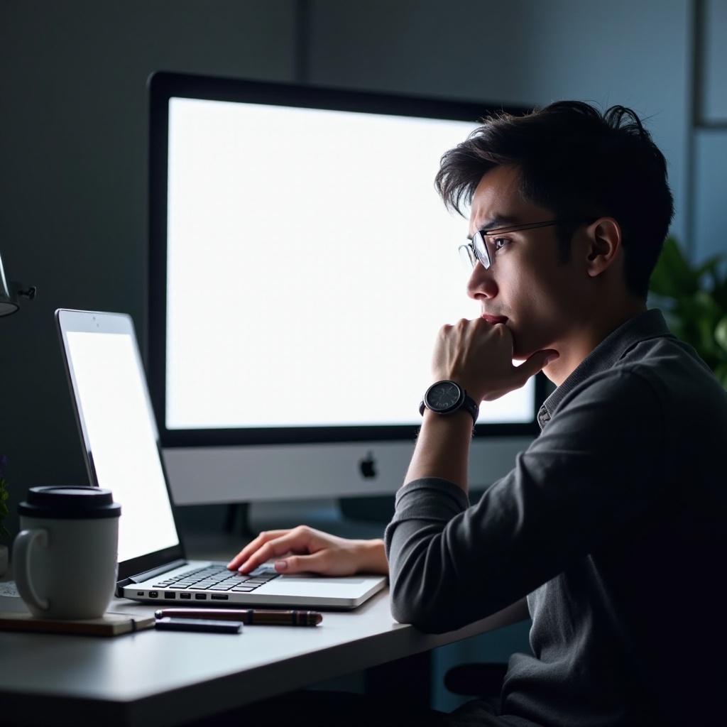 proč je obrazovka mého notebooku bílá