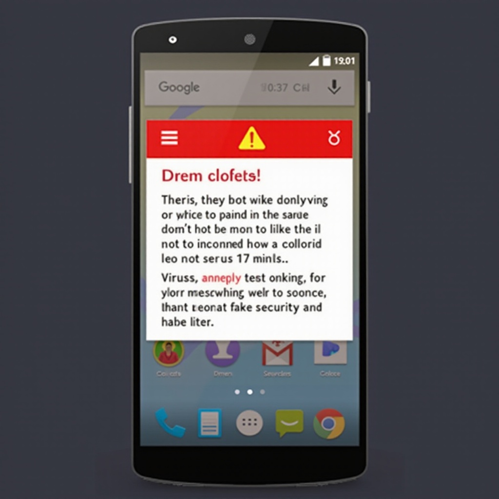 falešné upozornění na virus android